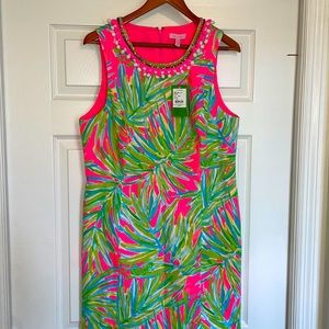 Lilly Pulitzer NWT “Tiki Pink” size 16 embellished neck dress